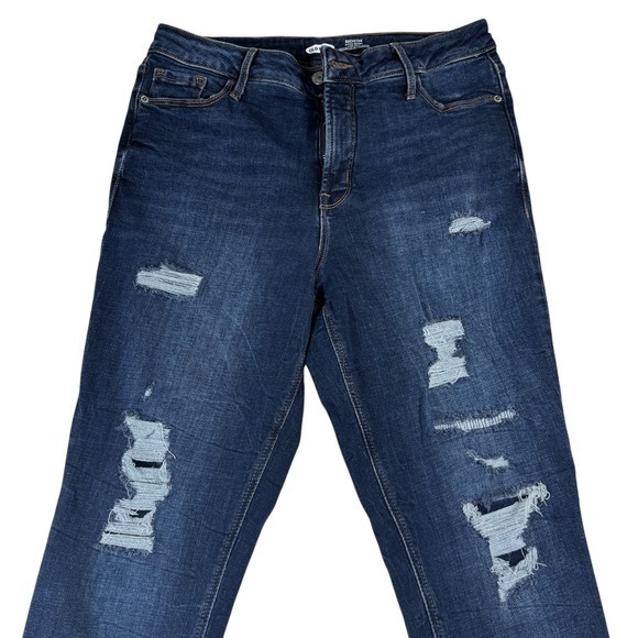 Old Navy Rockstar Super Skinny High Rise Distressed Dark Wash Jeans Womens 10 - Picture 1 of 5